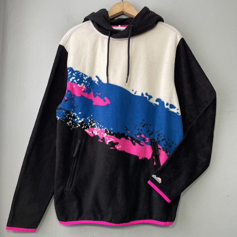 Chubbies 1/4 Zip Fleece Size Medium Pullover Jacket 90s Retro Splash Surf Beach